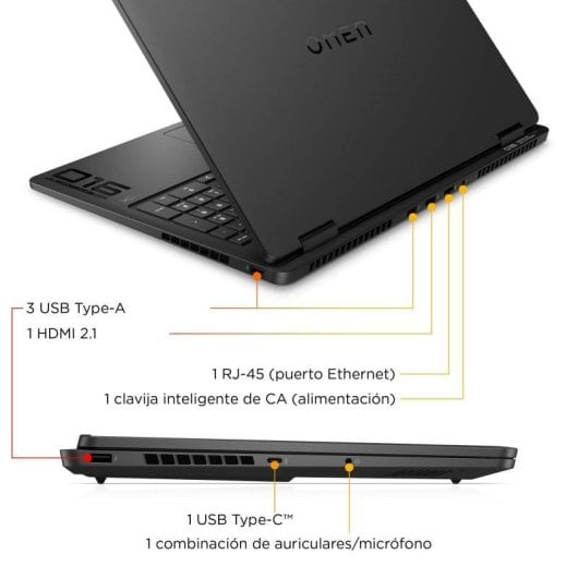 Laptop HP OMEN Slim 16-an0068ns 16" Intel Core Ultra 7 255H 24GB 1TB SSD RTX 5070 Windows 11