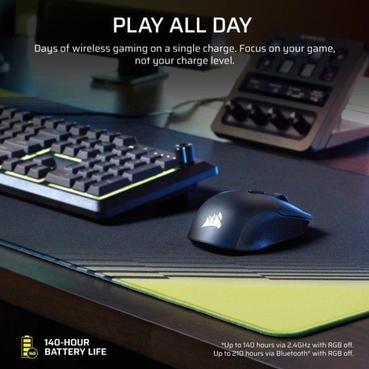 Maus Corsair HARPOON v2 Wireless 2,4 GHz Bluetooth 26000 DPI Schwarz RGB