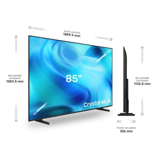 TV Samsung LED TU85U8075HU 85" 4K UltraHD 120Hz Smart TV Tizen HDR10+ Gaming Hub