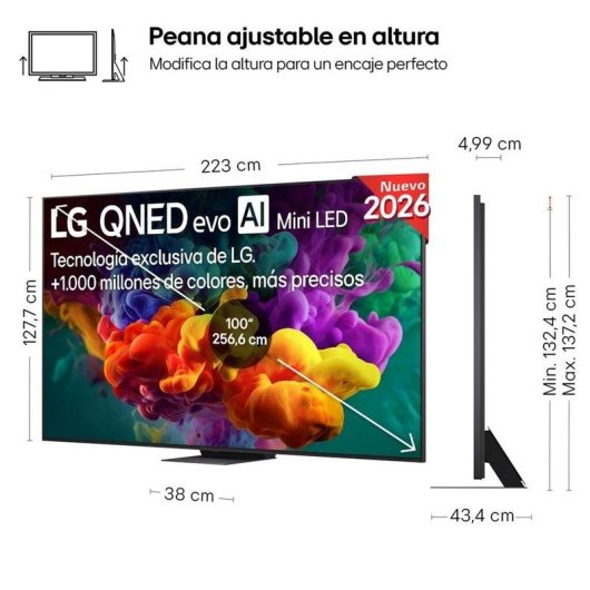 TV LG QNED 100QNED87B6 100" 4K UltraHD 144Hz Smart TV WebOS HDR10 Dolby Vision Dolby Atmos