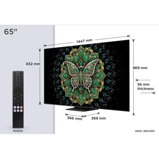 TV TCL QD Mini LED 65C6K Pro 65" 4K UltraHD 144Hz Smart TV Google TV Dolby Vision HDR10+ Onkyo