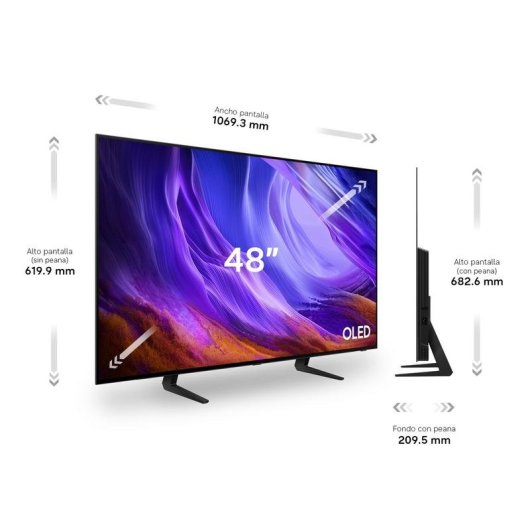 TV Samsung OLED S83H 48" 4K UltraHD 120Hz Smart TV Tizen HDR10+ Dolby Atmos Gaming AI