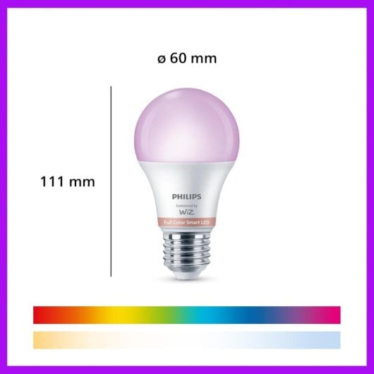 Bombilla Philips LED Inteligente RGB A60 E27 con Mando a Distancia Pack 2 Unidades