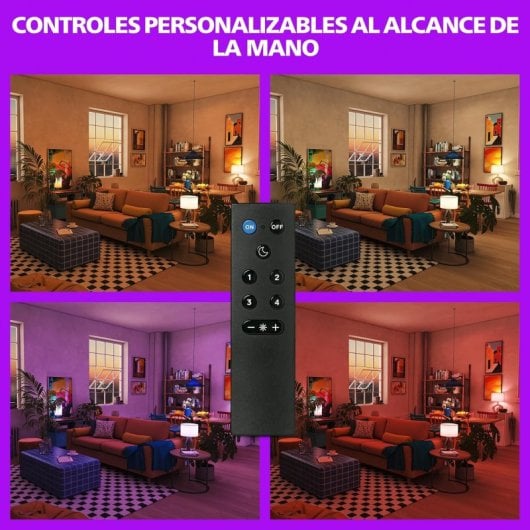 Bombilla Philips LED Inteligente RGB A60 E27 con Mando a Distancia Pack 2 Unidades