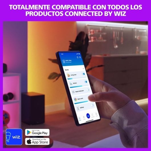 Bombilla Philips LED Inteligente RGB A60 E27 con Mando a Distancia Pack 2 Unidades