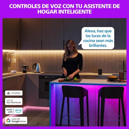 Bombilla Philips LED Inteligente RGB A60 E27 con Mando a Distancia Pack 2 Unidades