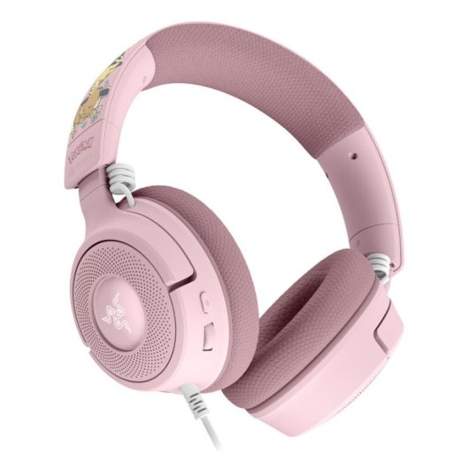 Auriculares Razer Kraken V4 X Pikachu & Eevee Edition bedraad USB-C/A Gaming 7.1 RGB Roze