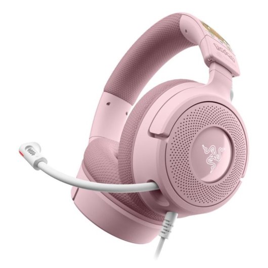 Auriculares Razer Kraken V4 X Pikachu & Eevee Edition bedraad USB-C/A Gaming 7.1 RGB Roze