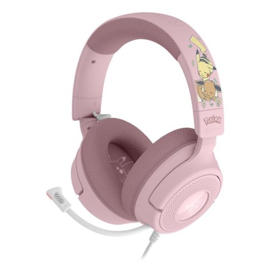 Auriculares Razer Kraken V4 X Pikachu & Eevee Edition bedraad USB-C/A Gaming 7.1 RGB Roze