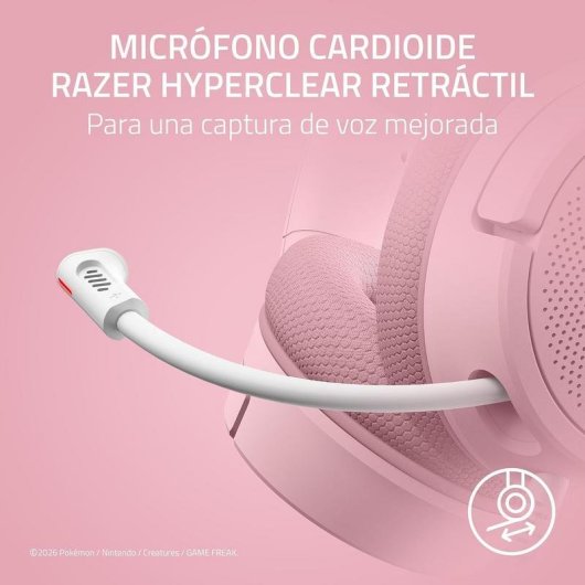 Auriculares Razer Kraken V4 X Pikachu & Eevee Edition bedraad USB-C/A Gaming 7.1 RGB Roze
