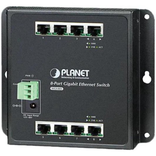 Conmutatore non gestito PLANET WGS-803 8 porte Gigabit