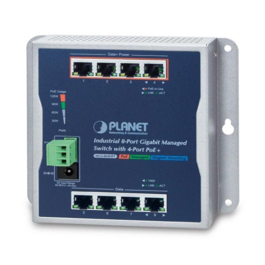Verwalteter Switch PLANET WGS-804HPT 8 Ports PoE+ Wandmontage