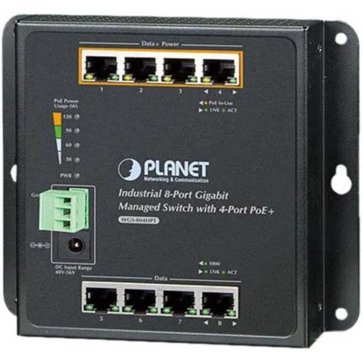 Verwalteter Switch PLANET WGS-804HPT 8 Ports PoE+ Wandmontage