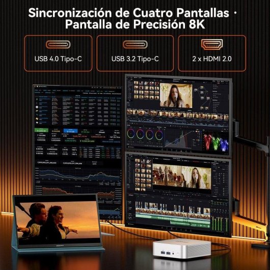 Mini PC GEEKOM A7 AMD Ryzen 5 7545U 16GB 500GB SSD Radeon 740M Windows 11 Pro