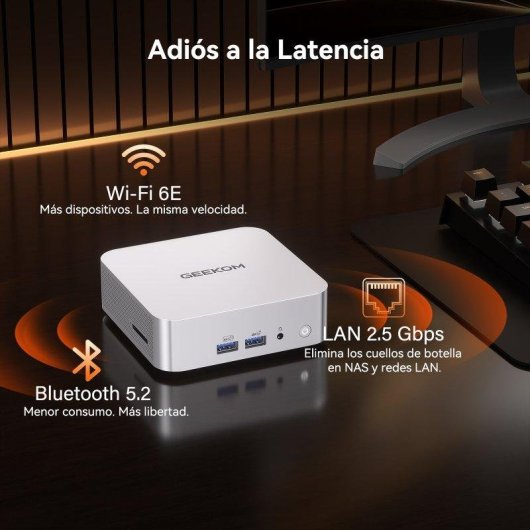 Mini PC GEEKOM A7 AMD Ryzen 5 7545U 16GB 500GB SSD Radeon 740M Windows 11 Pro
