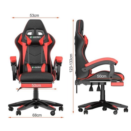 Chaise Gaming Naspaluro Repose-pieds Ergonomique 90 Degres