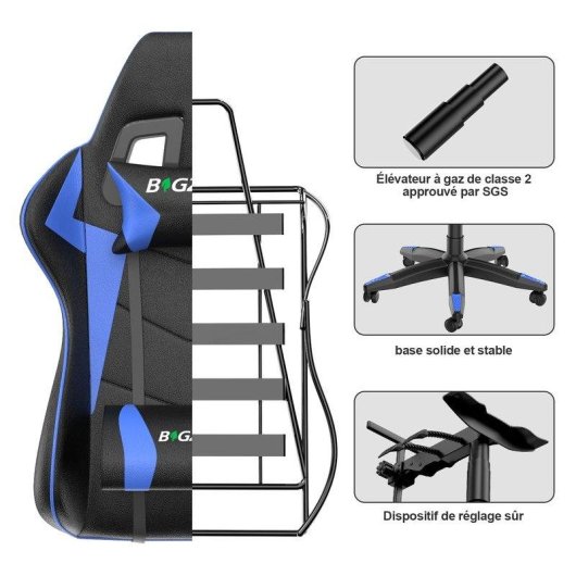 Sedia Gaming Naspaluro Poggiapiedi Ergonomico