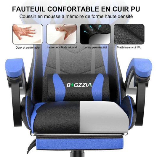 Sedia Gaming Naspaluro Poggiapiedi Ergonomico