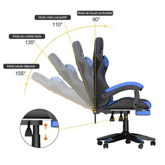 Sedia Gaming Naspaluro Poggiapiedi Ergonomico