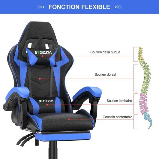 Sedia Gaming Naspaluro Poggiapiedi Ergonomico