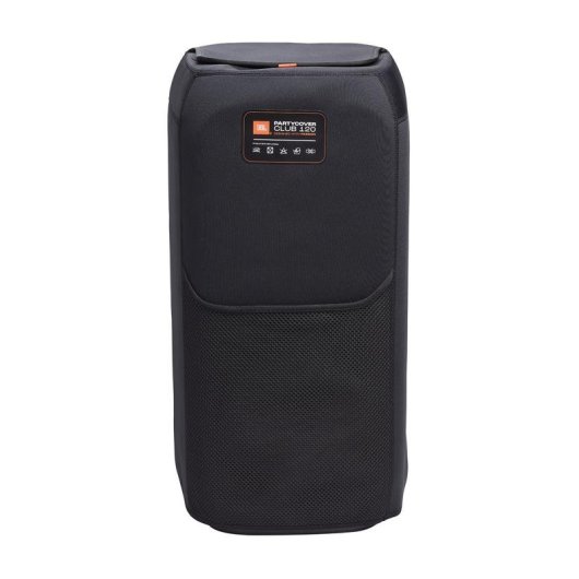 Capa JBL PartyBox Club 120 preta em tecido e poliéster resistente