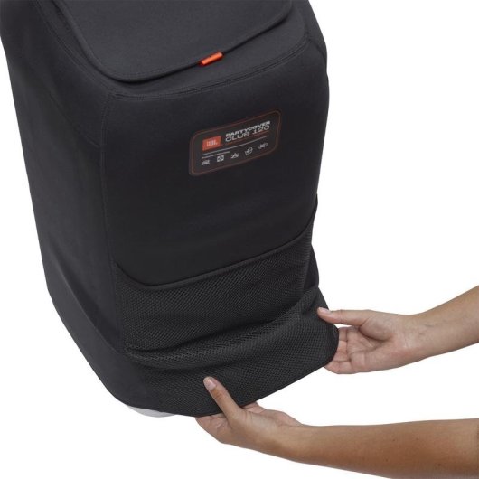Capa JBL PartyBox Club 120 preta em tecido e poliéster resistente