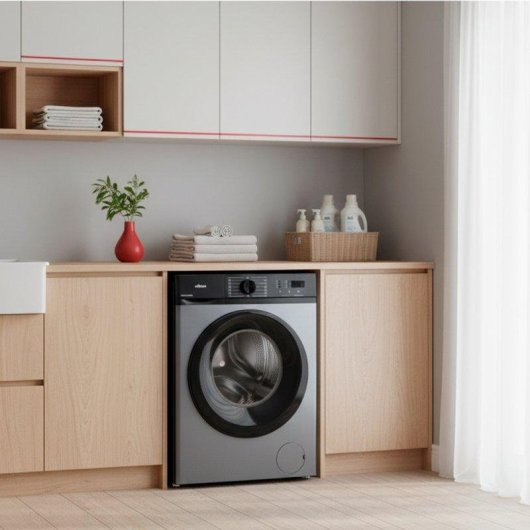 Lavadora Nilson Carga Frontal 8 Kg 1200 rpm A Dark Inox con Motor Inverter y Vapor