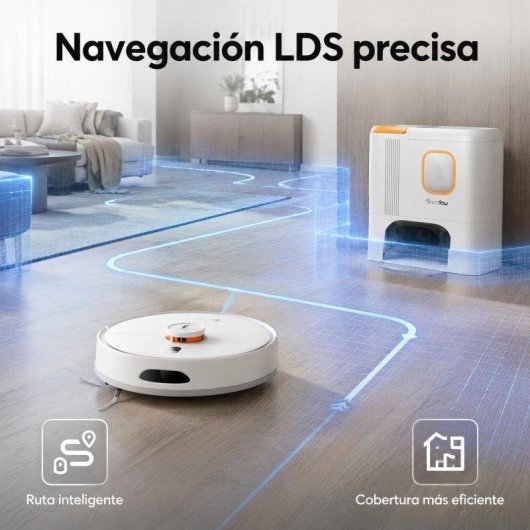 Robot Aspirador y Fregasuelos Teendow D20s Max+ con Autovaciado Navegación LDS 6000 Pa