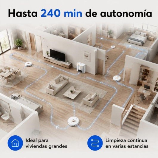 Robot Aspirador y Fregasuelos Teendow D20s Max+ con Autovaciado Navegación LDS 6000 Pa