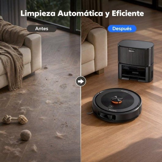Robot Aspirador y Fregasuelos Teendow D10S MAX con Autovaciado Navegación LiDAR 4500 Pa Control por voz