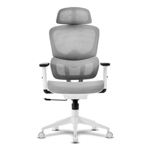 Cadeira de escritório Offy Lyca White malha ajustável ergonómica