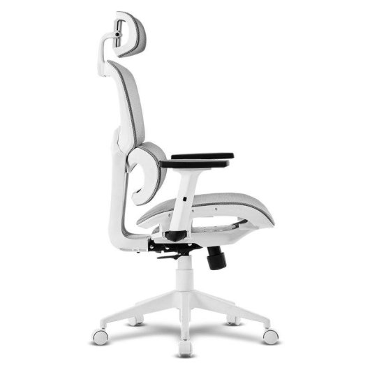 Cadeira de escritório Offy Lyca White malha ajustável ergonómica