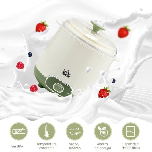 Yogurtera Welltin para Yogur Griego 1,5 L 20 W Blanco