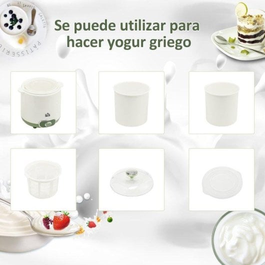 Yogurtera Welltin para Yogur Griego 1,5 L 20 W Blanco