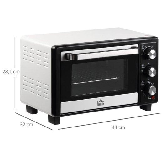 Mini Forno Welltin T1008-01-01146 16L 1400W Temporizador 3 Modos Branco e Preto