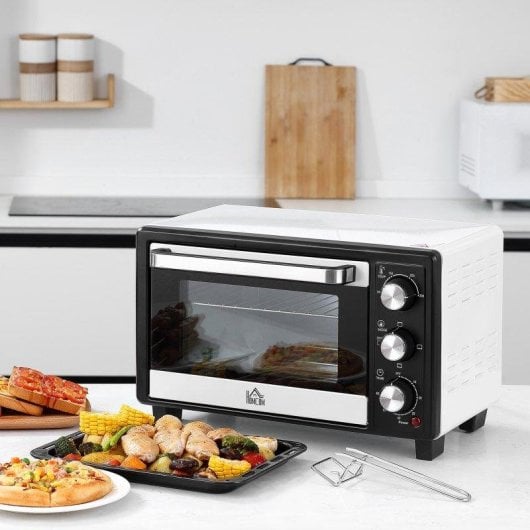Mini Forno Welltin T1008-01-01146 16L 1400W Temporizador 3 Modos Branco e Preto