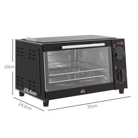 Mini Four de Table Welltin 800-088V90BK 9L 750W Minuterie Température Réglable Noir