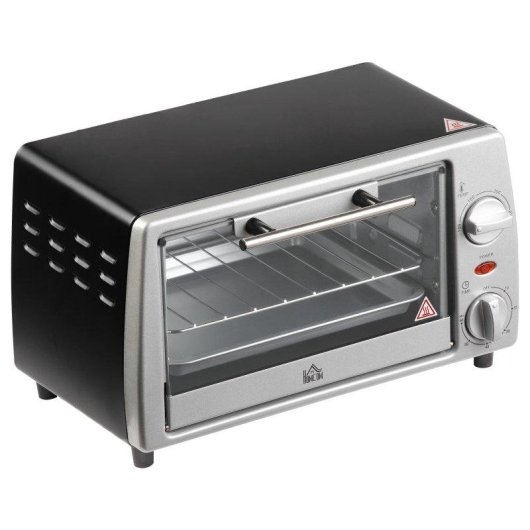 Mini Four Welltin 800-084 10L 750W Minuterie 230°C Compact Argent