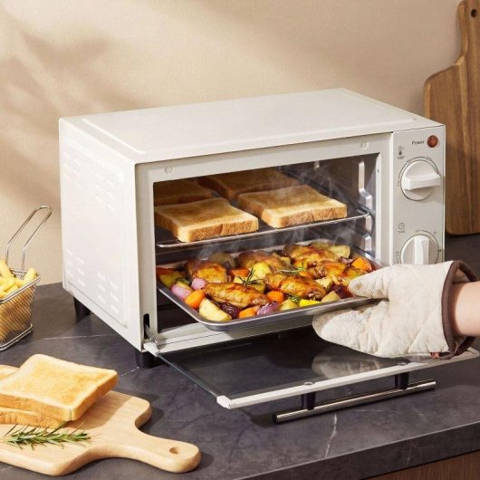 Horno Sobremesa Welltin T1008-01-05368 9L 35cm 750W Blanco Crema