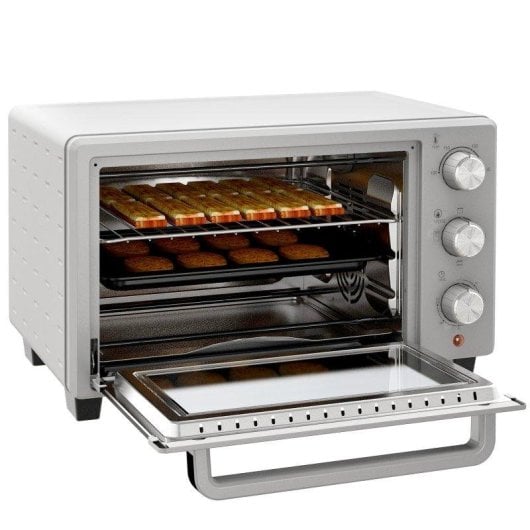 Mini Forno Welltin T1008-01-03797 21L 1400W Temporizador 60min 230°C Prateado