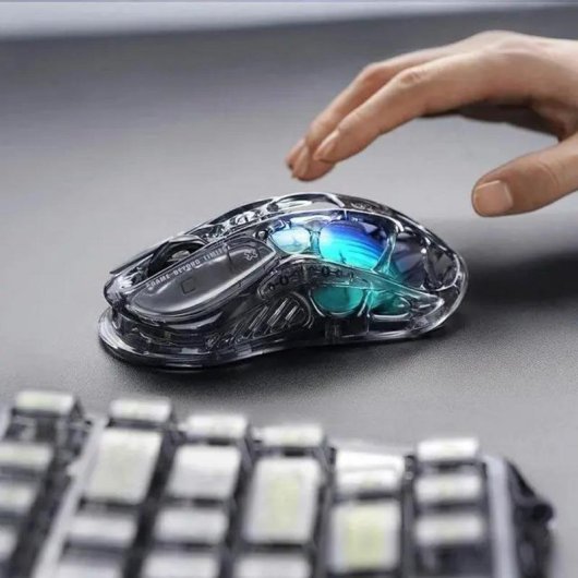 Ratón GravaStar Mercury M2 Wireless Gaming 26000 DPI Nero Trasparente RGB