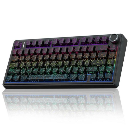Clavier Aula F75 Gaming Tri-mode 4000mAh Hot-swappable RGB Noir