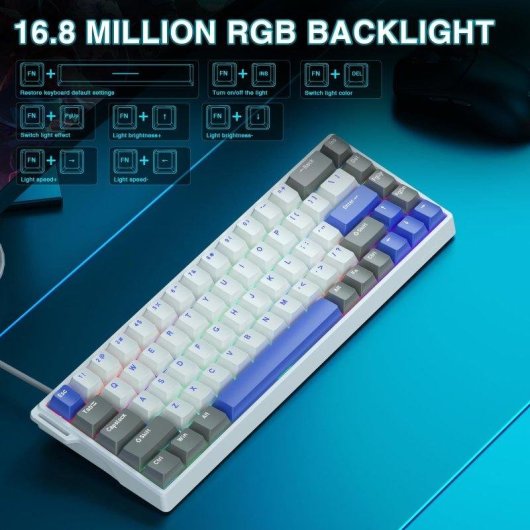 Clavier Aula Win68 He Max Magnétique 60% RGB 8000Hz USB-C