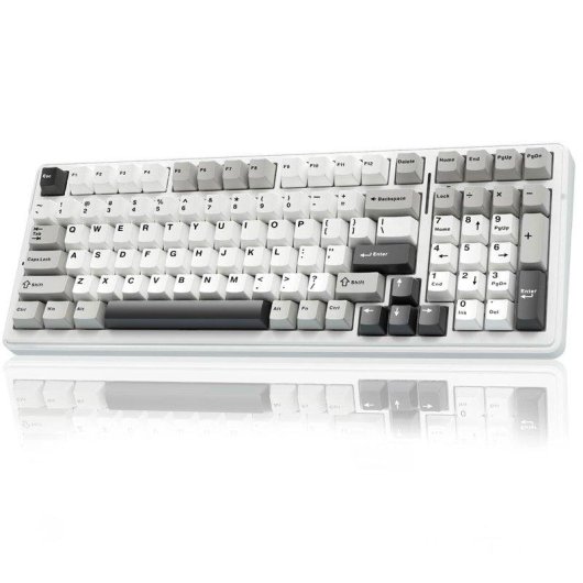 Teclado Aula F99 mecânico sem fios tri-modo Hot-swappable RGB 8000mAh