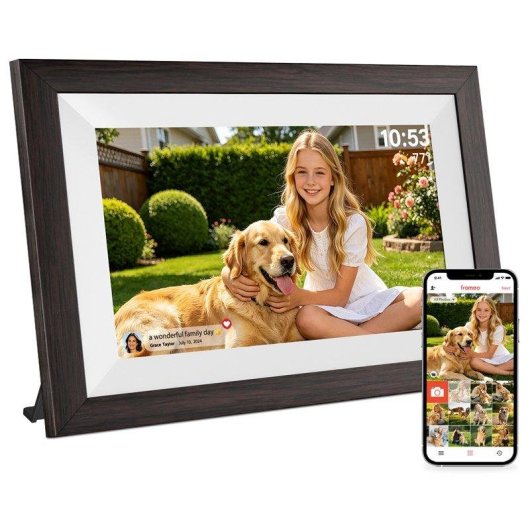 Cadre photo numerique Frameo 10,1 pouces WiFi Ecran tactile IPS