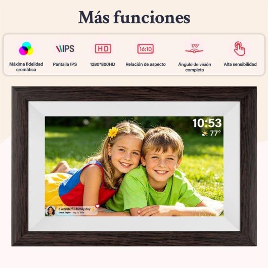 Cadre photo numerique Frameo 10,1 pouces WiFi Ecran tactile IPS