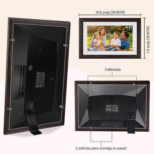 Cadre photo numerique Frameo 10,1 pouces WiFi Ecran tactile IPS