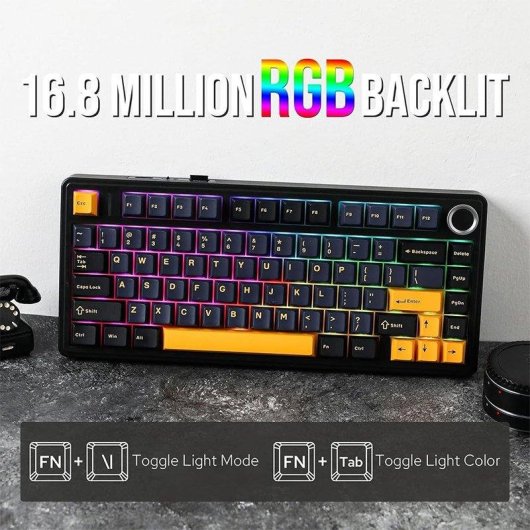 Clavier Aula F75 75% compact sans fil Hot-swap RGB 4000mAh