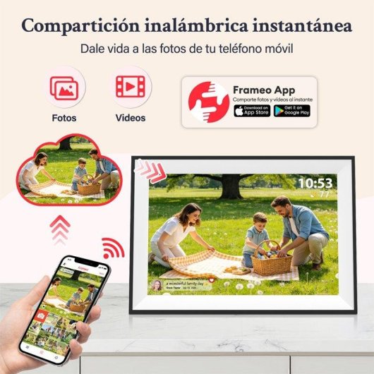 Marco digital Autrucker Frameo 10.1" WiFi 64 GB pantalla táctil HD