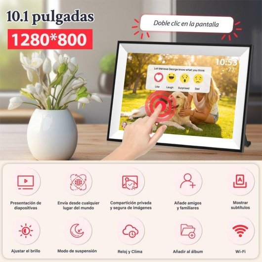 Marco digital Autrucker Frameo 10.1" WiFi 64 GB pantalla táctil HD